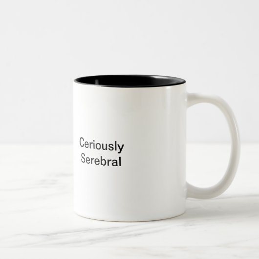 Ceriously Serebral Kaffee-Tasse Zweifarbige Tasse (Rechts)