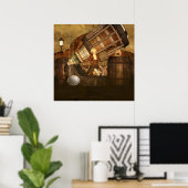 Ceris Tortuga Steampunk Art Poster (Heimbüro)