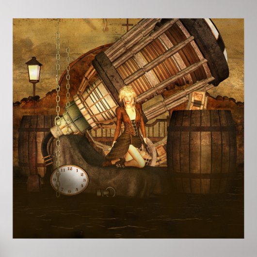 Ceris Tortuga Steampunk Art Poster (Vorne)