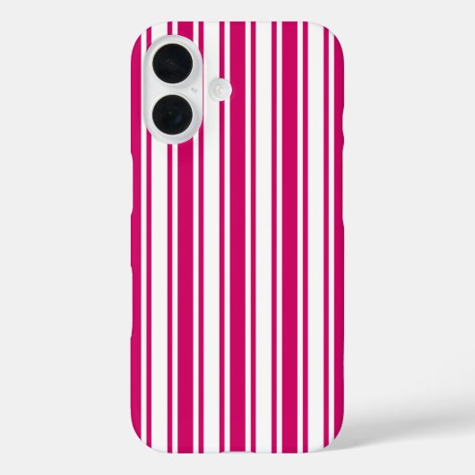 Cerise and white candy stripes Case-Mate iPhone hülle (Rückseite)