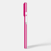 Cerise and white candy stripes Case-Mate iPhone hülle (Rückseite / Links)