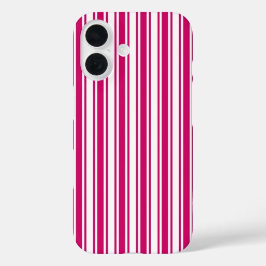 Cerise and white candy stripes Case-Mate iPhone hülle (Rückseite)