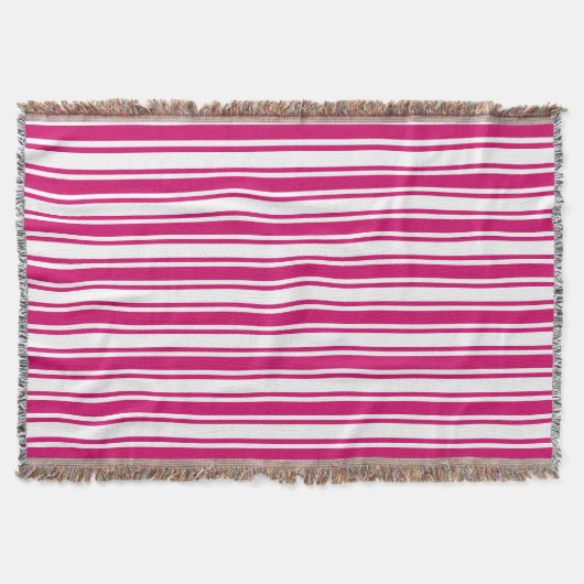 Cerise and white candy stripes decke (Vorderseite)