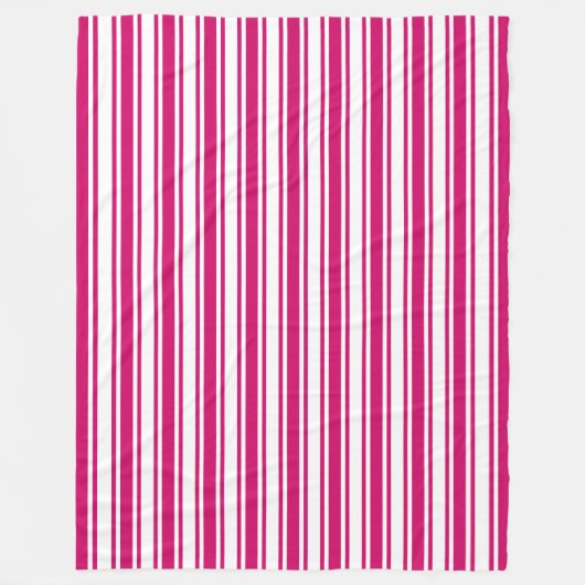 Cerise and white candy stripes fleecedecke (Vorderseite)
