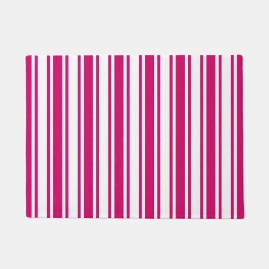 Cerise and white candy stripes fußmatte (Vorderseite)