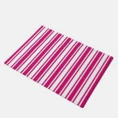 Cerise and white candy stripes fußmatte (Schrägansicht)