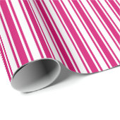 Cerise and white candy stripes geschenkpapier (Rolleneckpunkt)