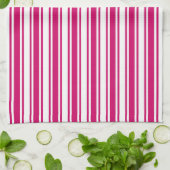 Cerise and white candy stripes geschirrtuch (Gefaltet)