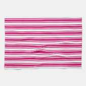 Cerise and white candy stripes geschirrtuch (Horizontal)
