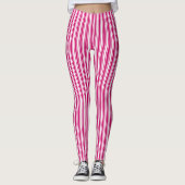 Cerise and white candy stripes leggings (Vorderseite)