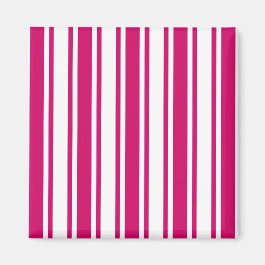 Cerise and white candy stripes magnet (Vorne)