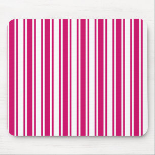 Cerise and white candy stripes mousepad
