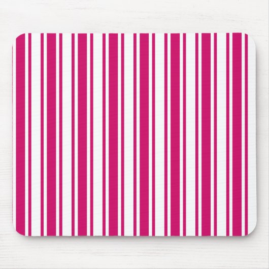 Cerise and white candy stripes mousepad (Vorne)