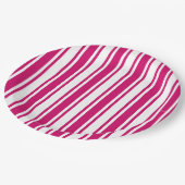 Cerise and white candy stripes pappteller (Schrägansicht)