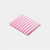 Cerise and white candy stripes post-it klebezettel (angewinkelt)