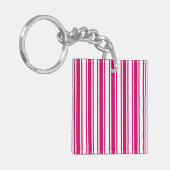 Cerise and white candy stripes schlüsselanhänger (Vorderseite links)