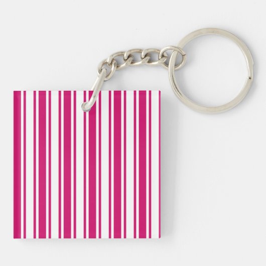 Cerise and white candy stripes schlüsselanhänger (Rückseite)