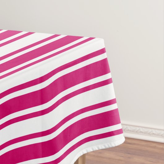 Cerise and white candy stripes tischdecke (Beispiel)