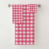 Cerise Gingham Badhandtuch Set (Insitu)