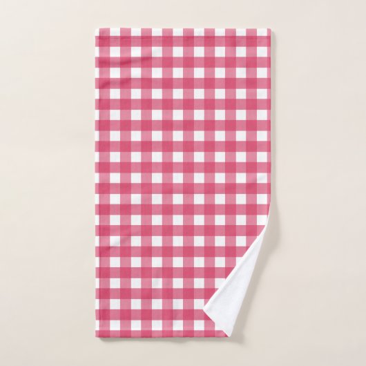 Cerise Gingham Badhandtuch Set (Handtuch)