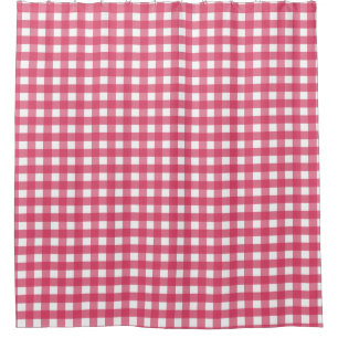 Cerise Gingham Duschvorhang