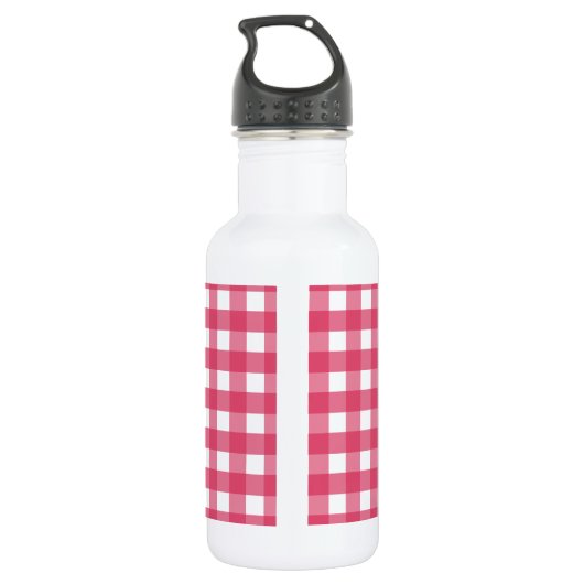 Cerise Gingham Edelstahlflasche (Rückseite)