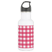 Cerise Gingham Edelstahlflasche (Vorderseite)