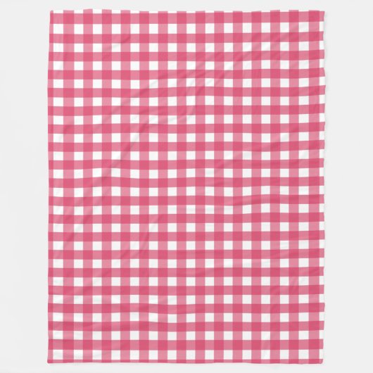 Cerise Gingham Fleecedecke (Vorderseite)
