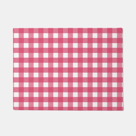 Cerise Gingham Fußmatte (Vorderseite)