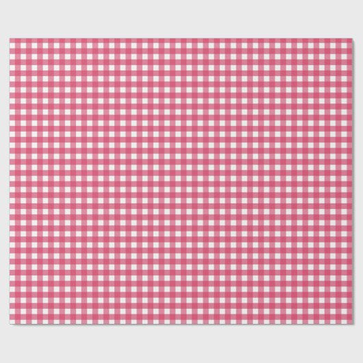 Cerise Gingham Geschenkpapier (Flach)