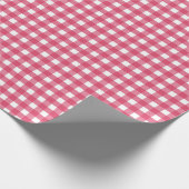 Cerise Gingham Geschenkpapier (Ecke)