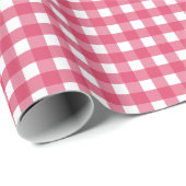 Cerise Gingham Geschenkpapier (Rolleneckpunkt)