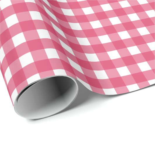 Cerise Gingham Geschenkpapier (Rolleneckpunkt)