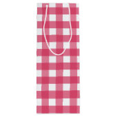 Cerise Gingham Geschenktüte Für Weinflaschen (Rückseite)