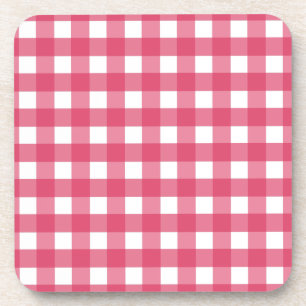 Cerise Gingham Getränkeuntersetzer