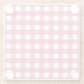 Cerise Gingham Glasuntersetzer (Rückseite)