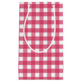 Cerise Gingham Kleine Geschenktüte (Vorderseite)