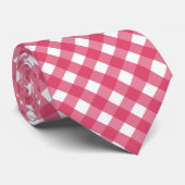 Cerise Gingham Krawatte (Gerollt)