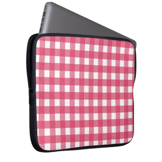 Cerise Gingham Laptopschutzhülle (Vorne Rechts)
