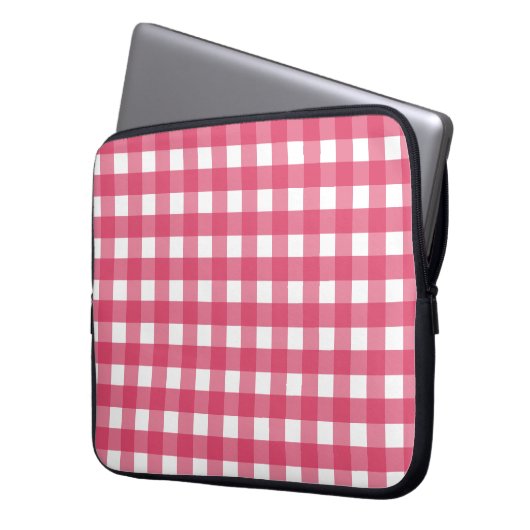 Cerise Gingham Laptopschutzhülle (Vorderseite Links)