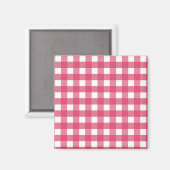 Cerise Gingham Magnet (Vorderseite/Rückseite)