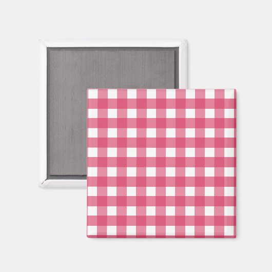 Cerise Gingham Magnet (Vorderseite/Rückseite)
