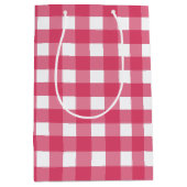 Cerise Gingham Mittlere Geschenktüte (Vorderseite)