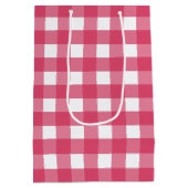 Cerise Gingham Mittlere Geschenktüte (Rückseite)