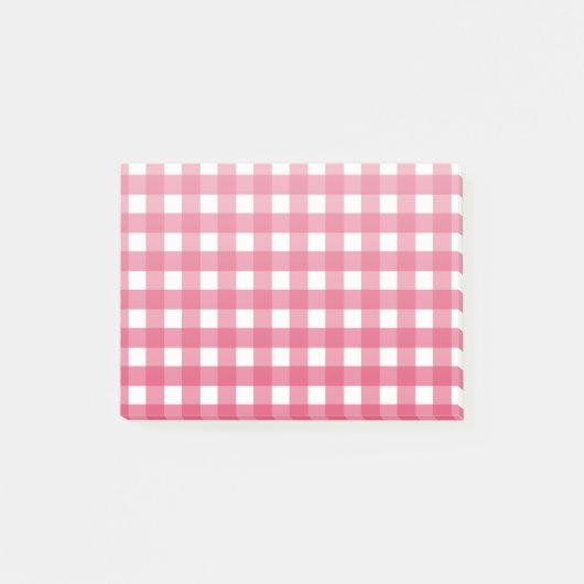 Cerise Gingham Post-it Klebezettel (Vorderseite)