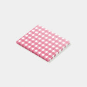 Cerise Gingham Post-it Klebezettel (angewinkelt)