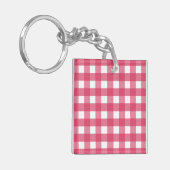 Cerise Gingham Schlüsselanhänger (Vorderseite links)