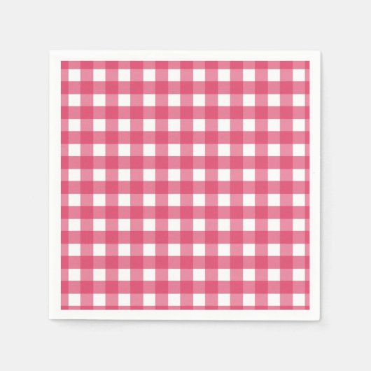 Cerise Gingham Serviette (Vorderseite)