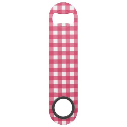 Cerise Gingham Speed Flaschenöffner (Vorderseite)