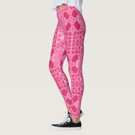 Cerise Lacy Pattern Leggings